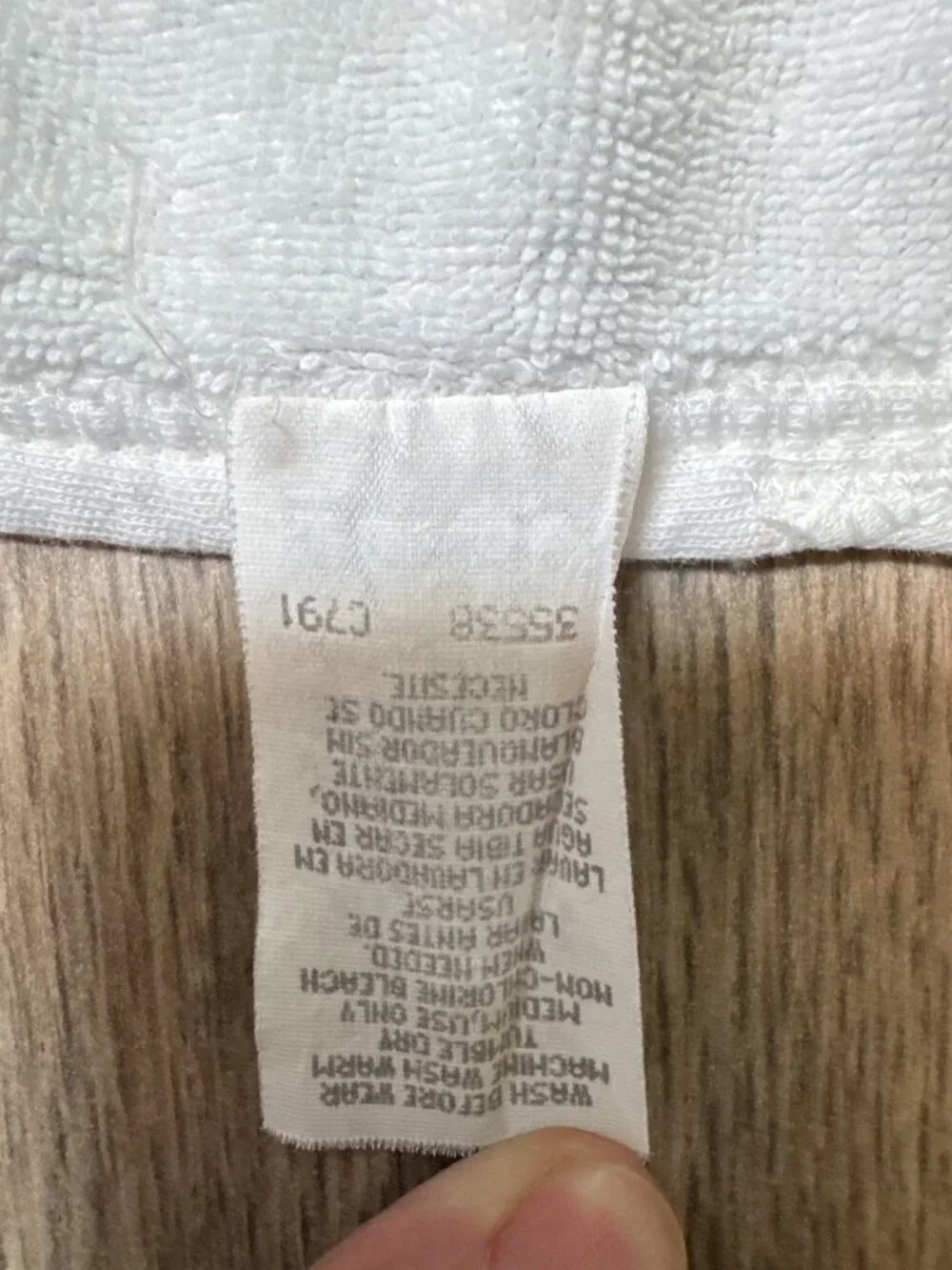 Carters White Baby Hooded Towel 100% Cotton Soft Terry Cloth Absorbent Made In U